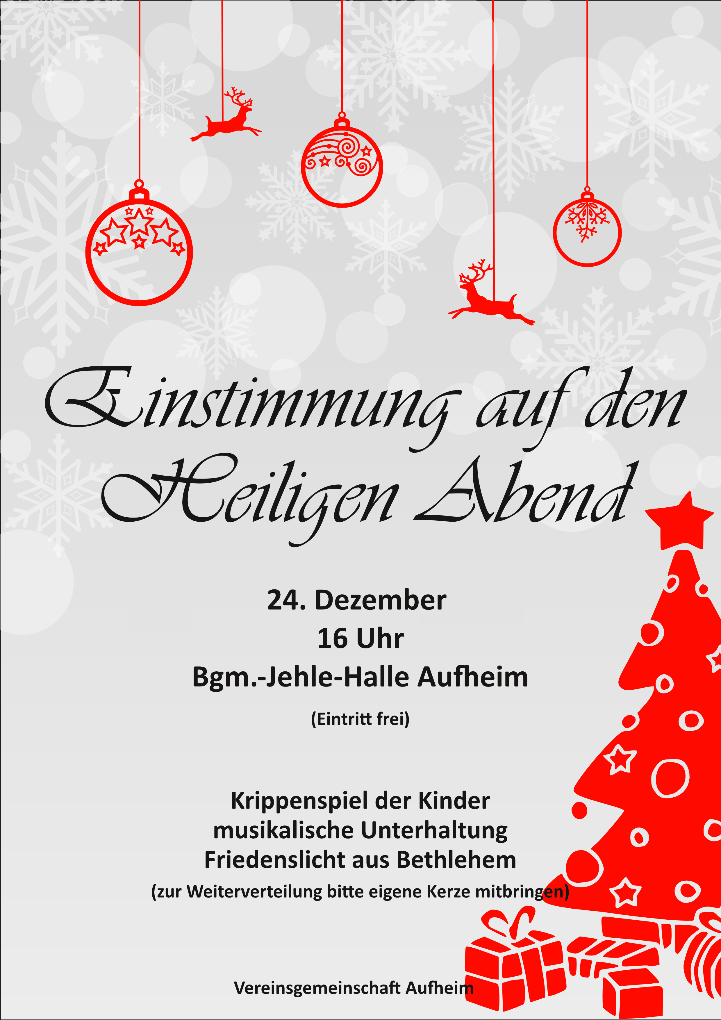 Plakat "Einstimmung Heiliger Abend"